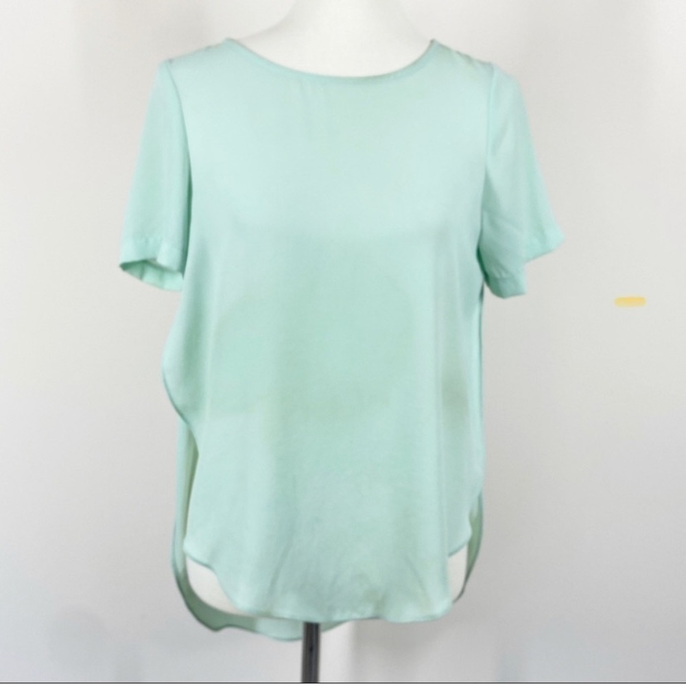 Topshop Blouse Short Sleeves Green Size 2 - Picture 8 of 9